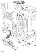CABINET Diagram and Parts List for LGR4634JT2  Whirlpool Dryer