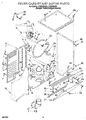 DRYER CABINET AND MOTOR Diagram and Parts List for LTG5243DQ0  Whirlpool Washer Dryer Combo