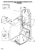 DRYER SUPPORT AND WASHER HARNESS PARTS Diagram and Parts List for BYCWD6274W4  Crosley Washer Dryer Combo
