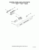 CONTROL PANEL AND LATCH PARTS Diagram and Parts List for KUDC10IXBL0  KitchenAid Dishwasher