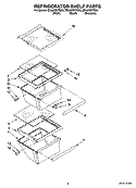 REFRIGERATOR SHELF PARTS Diagram and Parts List for ED5JHEXTS00  Whirlpool Refrigerator