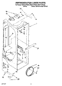 REFRIGERATOR LINER PARTS Diagram and Parts List for ES2FHAXSQ00  Whirlpool Refrigerator