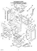 CHASSIS PARTS Diagram and Parts List for SF195LEKB1  Whirlpool Range