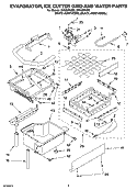 EVAPORATOR ICE CUTTER GRID AND WATER PARTS Diagram and Parts List for GI1500PHB6  Whirlpool Ice Maker
