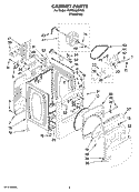 CABINET PARTS Diagram and Parts List for YWED6600VW0  Whirlpool Dryer