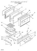 DOOR AND BROILER Diagram and Parts List for FGP325YL3  Roper Range