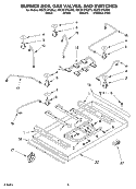 BURNER BOX, GAS VALVES, AND SWITCHES Diagram and Parts List for KGCS127GBL2  KitchenAid Cooktop