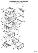 REFRIGERATOR SHELF PARTS Diagram and Parts List for KSRY25CRMS00  KitchenAid Refrigerator