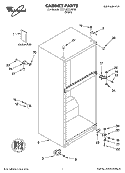 CABINET PARTS Diagram and Parts List for YET18TKXJW00  Whirlpool Refrigerator