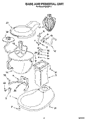 BASE AND PEDESTAL UNIT Diagram and Parts List for KSM50P-2  KitchenAid Mixer