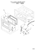 DOOR AND LATCH Diagram and Parts List for KCMS125EBL0  KitchenAid Microwave