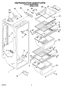 REFRIGERATOR LINER Diagram and Parts List for 6ED0GTKXKQ00  Whirlpool Refrigerator
