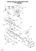 MOTOR AND ICE CONTAINER PARTS Diagram and Parts List for SS25HFXMS00  Whirlpool Refrigerator