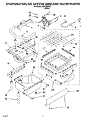 EVAPORATOR ICE CUTTER GRID AND WATER PARTS Diagram and Parts List for JEACS50SL7  Whirlpool Ice Maker