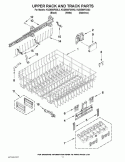 UPPER RACK AND TRACK PARTS Diagram and Parts List for KUDE60FXBL2  KitchenAid Dishwasher