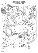 BULKHEAD PARTS, OPTIONAL PARTS (NOT INCLUDED) Diagram and Parts List for YGEW9868KL3  Whirlpool Dryer