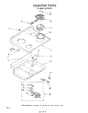 COOK TOP Diagram and Parts List for RJE390PW  Whirlpool Range
