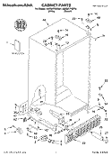CABINET, LITERATURE Diagram and Parts List for KSRD27FKBT01  KitchenAid Refrigerator