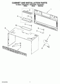 CABINET AND INSTALLATION PARTS Diagram and Parts List for YGH5184XPB1  Whirlpool Microwave