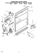DOOR AND LATCH PARTS Diagram and Parts List for KUDS01IJBS1  KitchenAid Dishwasher