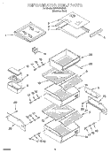 REFRIGERATOR SHELF Diagram and Parts List for KSSS42QHX00  KitchenAid Refrigerator