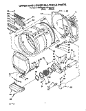 UPPER AND LOWER BULKHEAD, LITERATURE Diagram and Parts List for CSP2761AN2  Whirlpool Dryer