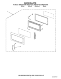 DOOR PARTS Diagram and Parts List for WMH32517AB0  Whirlpool Microwave