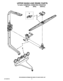 UPPER WASH AND RINSE PARTS Diagram and Parts List for KUDE48FXWH3  KitchenAid Dishwasher