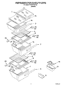 REFRIGERATOR SHELF Diagram and Parts List for 4YED22PQFN04  Whirlpool Refrigerator
