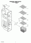 FREEZER LINER PARTS Diagram and Parts List for 5ED5FHKXVT00  Whirlpool Refrigerator