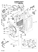 CABINET PARTS Diagram and Parts List for WGD9500TU0  Whirlpool Dryer