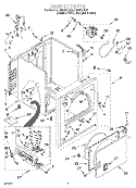 CABINET Diagram and Parts List for LGR8857EZ3  Whirlpool Dryer
