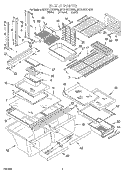 SHELF Diagram and Parts List for 8ET21DKXDN03  Whirlpool Refrigerator