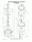 AGITATOR, BASKET AND TUB PARTS Diagram and Parts List for WGT3300XQ0  Whirlpool Washer Dryer Combo