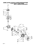 BRAKE, CLUTCH, GEARCASE, MOTOR & PUMP Diagram and Parts List for LLR8233BN0  Whirlpool Washer