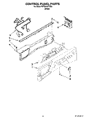 CONTROL PANEL PARTS Diagram and Parts List for WFW8400TW02  Whirlpool Washer