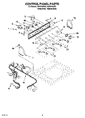 CONTROL PANEL PARTS Diagram and Parts List for GSX9750PG1  Whirlpool Washer