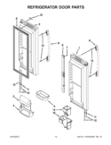 REFRIGERATOR DOOR PARTS Diagram and Parts List for GX5FHDXVY03  Whirlpool Refrigerator