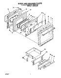DOOR AND DRAWER Diagram and Parts List for RE960PXYN0  Whirlpool Microwave Oven Combo