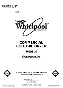 FRONT COVER Diagram and Parts List for GCEM2990LQ0  Whirlpool Dryer