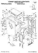 CABINET LINER AND DOOR PARTS Diagram and Parts List for KUIC15PRTS1  KitchenAid Ice Maker