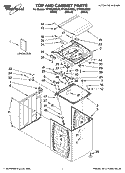 TOP AND CABINET PARTS Diagram and Parts List for WTW6600SW3  Whirlpool Washer