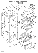 REFRIGERATOR LINER PARTS Diagram and Parts List for 3KES0GTKNL00  Whirlpool Refrigerator
