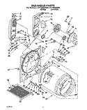 BULKHEAD Diagram and Parts List for LGT7848AN0  Whirlpool Dryer