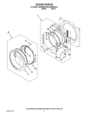 DOOR PARTS Diagram and Parts List for WGD95HEXL2  Whirlpool Dryer