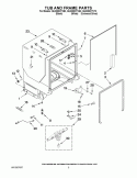 TUB AND FRAME PARTS Diagram and Parts List for GU3200XTVY2  Whirlpool Dishwasher