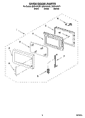 OVEN DOOR PARTS Diagram and Parts List for GM8155XJB1  Whirlpool Microwave