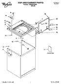 TOP AND CABINET PARTS Diagram and Parts List for 7MLBR6103MT2  Whirlpool Washer