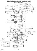 CASE, GEARING AND PLANETARY UNIT Diagram and Parts List for 9KSM150PSOB0  KitchenAid Mixer