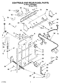 CONTROL AND REAR PANEL PARTS Diagram and Parts List for SAWX650MQ0  Whirlpool Washer